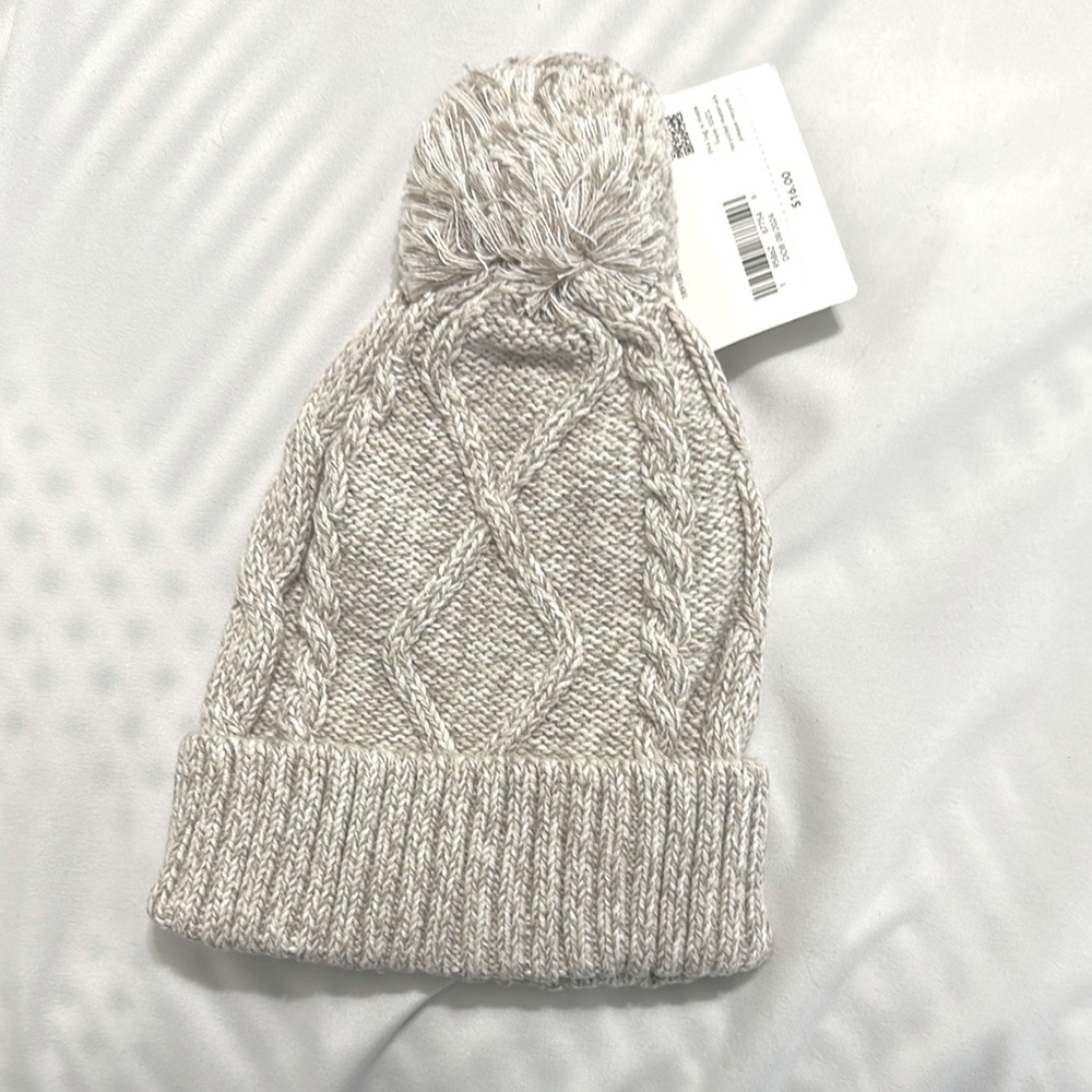 Carter's Gray Cable Knit Pom-Pom Hat